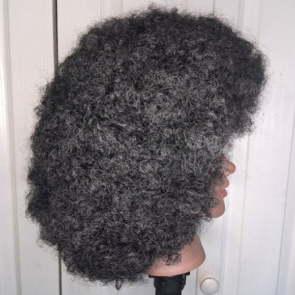 12 inch Afro Synthetic Wig Curly Natural Black Daily Cosplay Costume 60s 70s NEW - Picture 5 of 7